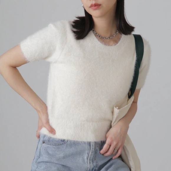 Angora Sweater Shirt M Beth Comb Studio Crew Neck Sleeveless Vest Mohair - Picture 1 of 12